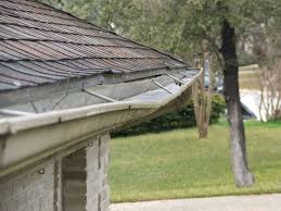 broken section of the roof gutter